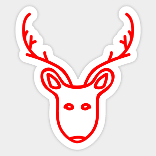 Red Raindeer Sticker